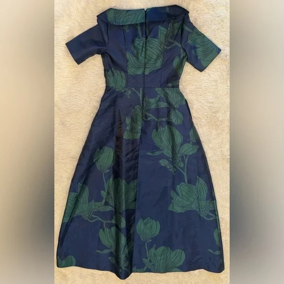 Kay Unger Blue and Green Floral Dress - Picture 4 of 6